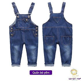 Quần yếm cho bé quần yếm bé trai yếm jean bé gái quần dài yếm trẻ em phong cách HQ hàng QC
