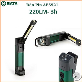 Đèn pin SATA AE5921 Đèn Làm Việc Gấp Pin Lithium Di Động 220LM