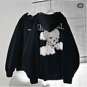 Áo Hoodie Nỉ Dầy Dặn Unisex Nam Nữ in Hoạt Hình Mặt Qủy Siêu Ngầu Mẫu Mới Hot Trend NAM NỮ IN HÌNH FORM RỘNG CHỐNG NẮNG NÓNG MÙA HÈ, Áo khoác hoodie form rộng unisex chất nỉ ngại dày dặn ĐẦU LÂU