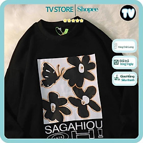 Áo Nỉ Nữ TVSTORE Áo sweater cổ tròn chui đầu hình bướm mùa xuân và mùa thu phong cách Hàn Quốc cho nữ Dày Ấm Nhiều Màu