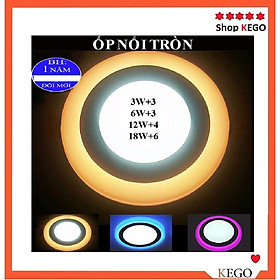 Mua ĐÈN ỐP NỔI MÂM LED TRÒN  VUÔNG VIỀN MÀU 18W-24W