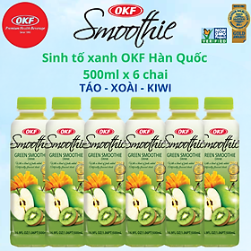 Nước sinh tố trái cây xanh Táo - Xoài - Kiwi OKF Hàn Quốc 500ml x 6 chai