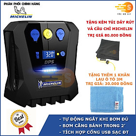 Máy bơm lốp đa năng tự ngắt 12v Michelin 12266 - Tặng kèm 1 khăn lau microfiber 30x30cm