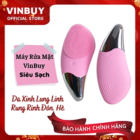 Máy Rửa Mặt Mini Massage Tích Hợp Sóng Âm Giúp Làm Sạch Sâu Da, Nâng Cơ Mặt, Sáng Da, Trẻ Hóa Làn Da - Máy Rửa Mặt Chính hãng VinBuy - MÀU HỒNG