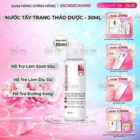 [SIZE DU LỊCH] Nước tẩy trang Sắc Ngọc Khang 30ml giúp làm sạch da bụi bẩn, bã nhờn, ngăn ngừa mụn hiệu quả