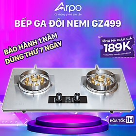 Mua Bếp Gas Đôi NEMI GZ499 Với 9 Đầu Đốt Lửa To Tích Hợp Chế Độ Hẹn Giờ Cảm Biến An Toàn - Bếp Ga Cao Cấp Phù Hợp Lắp Âm Và Dương