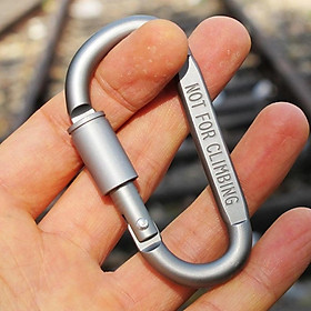 Hình ảnh Móc Đa Năng Móc Khóa Nhôm Đi Phượt Carabiner Chữ D Khoá Xoay 8cm