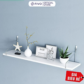 Mua Kệ Treo Tường Gỗ Trang Trí MDF FIVO FB40 Không Cần Khoan Với Móc Treo Inox Dễ Dàng Gắn Tường - Hàng Chính Hãng