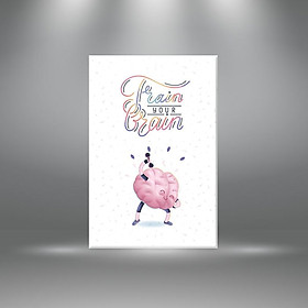 Mua Tranh cổ động  Train your brain  | Tranh tạo động lực W3042 Canvas có viền - khổ đứng