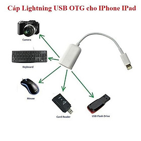 Cáp Lighting USB OTG cho IPhone, IPad