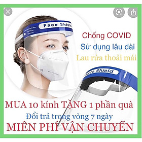 Kính che mặt trong suốt, kính bảo hộ chống bụi mịn và giọt bắn hiệu quả Face Shield