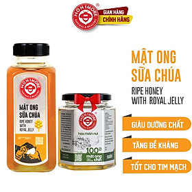 Hình ảnh Combo Mật ong rừng sữa ong chúa Honimore 500g và mật ong rừng nguyên chất Honimore 360g - Giúp đẹp da, tăng cường sức đề kháng