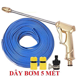 Mua Bộ dây vòi xịt nước rửa xe tưới cây . tăng áp 3 lần loại 3m 5m 206701-3 đầu đồng cút nối nhựa đen+ tặng mở chai TL