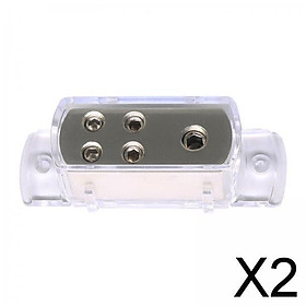 2x4-Way 1X 4AWG In 4X 8AWG Out Power/Ground Cable Splitter Distribution Block