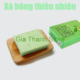 Xà bông Sinh Dược Mướp đắng, xà bông cục handmade 100gr, mẫu bao bì vẽ mộc, mùi tràm nhẹ, làm sạch diệt khuẩn hiệu quả, Mướp đắng theo YHCT có tính mát cho da