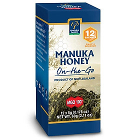 Manuka Health MGO 100+ Manuka Honey 60g On The Go 12 Snap Pack (Not For Sale In WA)
