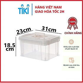 Thùng đựng đồ y tế trong nhựa VIỆT NHẬT - 2 tầng, khay phân loại thuốc, đồ dùng sửa chữa