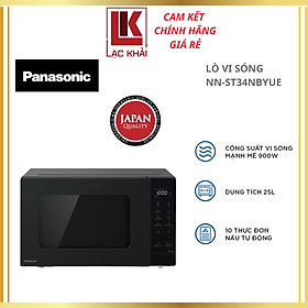 Lò vi sóng điện tử Panasonic NN-ST34NBYUE Dung tích 25L, Công suất 900W, 10 thực đơn cài đặt sẵn - Hàng chính hãng - Bảo hành chính hãng 12 tháng, Chất lượng Nhật bản