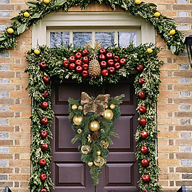 Winter Christmas Teardrop Swag Garland Wreath for Door Outdoor Indoor Home