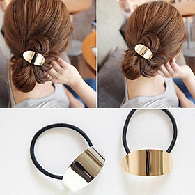 Hair Ponytail Ring Elastic Band Cuff Cover Rope Holder Women Hairband Gold