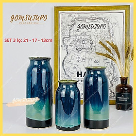 Mua Set 3 Lọ Hoa Men Hoả Biến - Gốm Sứ Bát Tràng