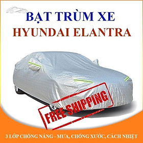 Bạt trùm xe ô tô 5 chỗ Hyundai Elantra chống nắng mưa - bạt phủ ô tô 3 lớp chống nóng không thấm nước .