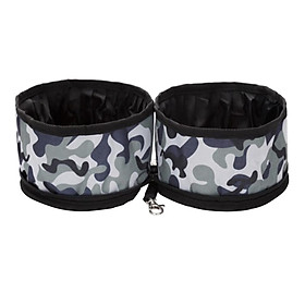 Collapsible Pet Dog Food Water Bowl Dish Waterproof for Travel Camping Black