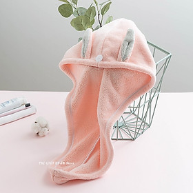Mua Khăn Quấn Khô Tóc Siêu Tốc - khăn lau đầu ủ tóc siêu thấm nước tai thỏ cute loại đẹp lau tóc tiện dụng
