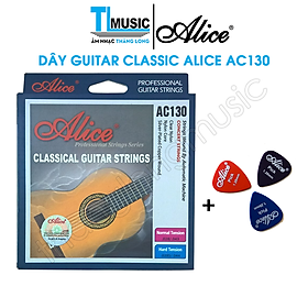 Bộ 6 Dây Đàn Guitar Classic Alice AC130  Kèm 3 Pick Gảy Alice