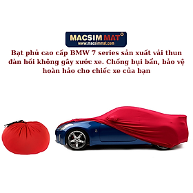 Bạt phủ ô tô dành choBMW 7 series nhãn hiệu Macsim sử dụng trong nhà chất liệu vải thun - màu đen và màu đỏ