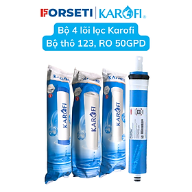 Bộ lõi lọc Karofi  bao gồm bộ lõi lọc thô và màng RO Karofi dùng cho máy lọc nước Karofi - Hàng chính hãng
