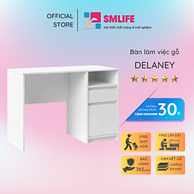 Bàn làm việc, bàn học gỗ hiện đại SMLIFE Delaney | Gỗ MDF dày 17mm chống ẩm | D110xR50xC75cm