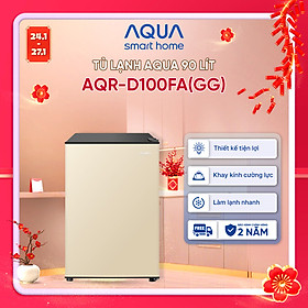 [SẢN PHẨM MỚI 2025] Tủ lạnh Aqua 90 lít AQR-D100FA(GG) - Màu be - Freeship toàn quốc - Có hỗ trợ đổi sang hồng - Hàng chính hãng