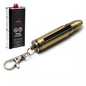 Mua Combo Móc Khóa Kiêm Bật Lửa Diêm Xăng Hình Viên Đạn + Tặng Bình Xăng Chuyên Dụng Cho Bật Lửa