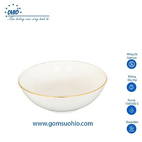Mua Tô Khum 20.5 Sứ Trắng Viền Kim OHIO