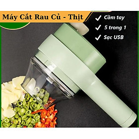 Mua Máy Xay Mini Sạc Điện - Máy Cắt Rau Củ Quả Cầm Tay Không Dây- Dụng cụ xay thịt đa năng - Không Dây 4 Trong 1 Sạc USB