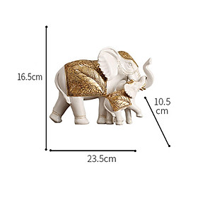 Resin Elephant Statue Collection Art Figurine for Cabinet Tabletop Decor