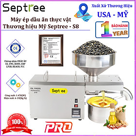 Mua Máy ép dầu ăn thực vật chuyên nghiệp dùng trong gia đình  hộ kinh doanh  nhà hàng  khách sạn. Thương hiệu Mỹ cao cấp Septree - S8. HÀNG CHÍNH HÃNG