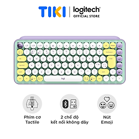 Hình ảnh Bàn phím cơ không dây bluetooth | USB Logitech POP KEYS - với 8 phím emoji có thể điều chỉnh, switch tactile, kết nối 3 thiết bị - Hàng chính hãng
