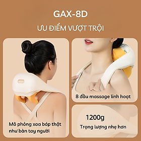 Máy massage cổ vai gáy với 6 đầu mát xa nâng cấp chất liệu silicon, kết hợp chườm nóng giảm đau nhức Thiên phúc tâm