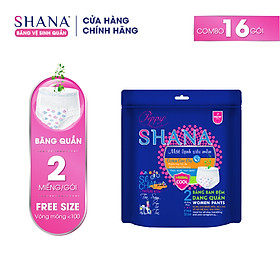 Combo 16 gói Băng Vệ Sinh Quần Peppy Shana Siêu Thấm Free Size (32 miếng)