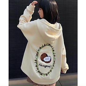 Áo khoác hoodie form rộng unisex chất vải nỉ ngoại dày dặn trái dừa