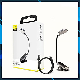 Mua Đèn đọc sách mini  pin sạc tiện dụng Baseus Comfort Reading Mini Clip Lamp ( Dịu mắt  chân kẹp  3 mức sáng  350mAh  24h sử dụng)hàng nhập khẩu