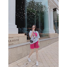 Đồ bộ nữ mặc nhà đẹp thời trang cổ tròn thêu trái tim mẫu hot, thun cotton 4 chiều co dãn cực đẹp, phom chuẩn. Size từ 40-65kg. LEE'S HOME