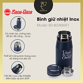 Mua Bình nước cầm tay  Bình giữ nhiệt Inox 304 cao cấp Rạng Đông  600ml Đựng Nước Nóng Lạnh