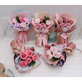 Mua Bó hoa sáp 5 bông kèm túi-thiệp-đèn  set quà tặng 20/10  8/3  quà tặng công ty. sự kiện