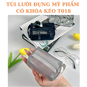 Túi Lưới Đựng Mỹ Phẩm , Đồ Dùng Du Lịch Cao Cấp Có Khóa Kéo Tiện Lợi T018