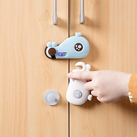 Khóa ngăn kéo dạng trượt sáng tạo hình cá voi an toàn cho bé