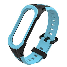 Dây đeo thay thế cho Xiaomi Miband 5, 3 và 4 , khóa gài kim kiểu dán thể thao viền màu 4 gốc dày chống sốc MB16