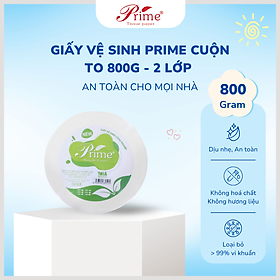 GIẤY VỆ SINH CUỘN LỚN PRIME (0.8KG) 2 LỚP - COMBO 2 CUỘN